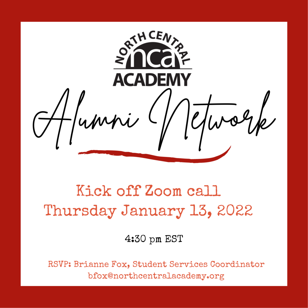 NCA Alumni Network Kick Off Call January 13, 2022 at 4:30 pm EST