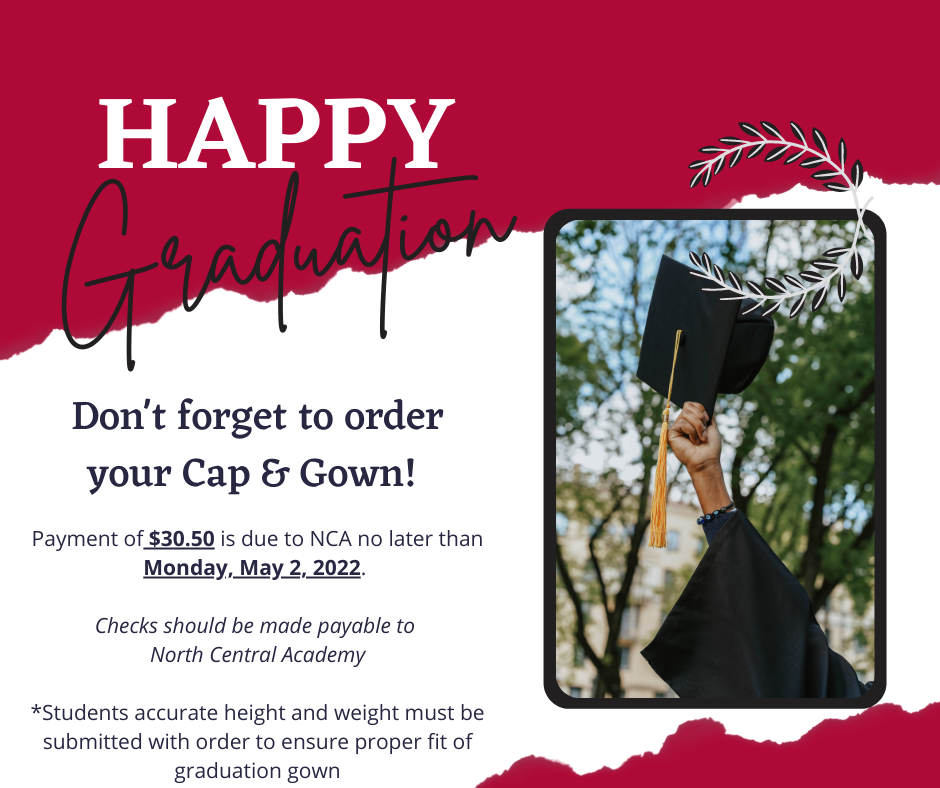 Don't forget to Order your Cap & Gown! 